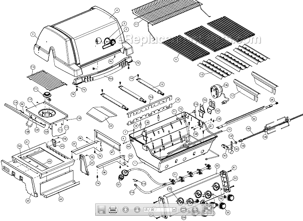 Page A Diagram and Parts List for 9877-74 Sovereign 70 Broil King Grill